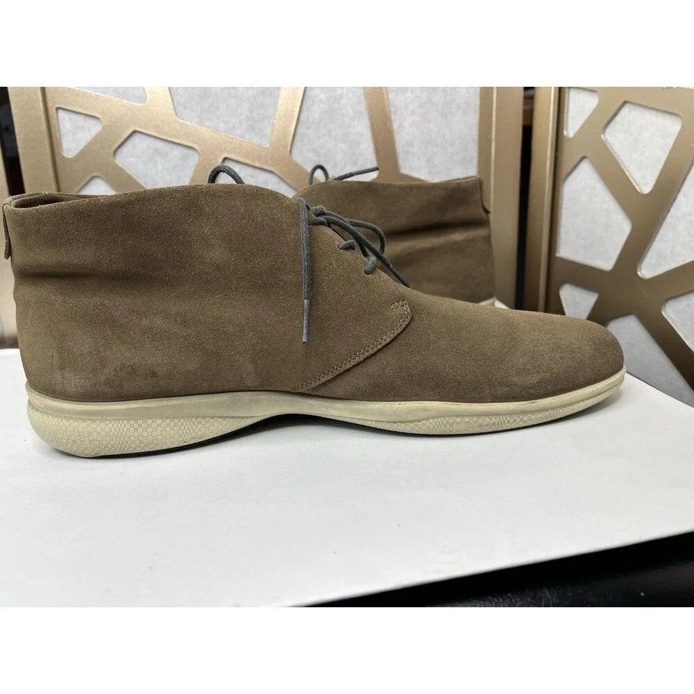 Ecco Men Suede Leather Boots 45 Us 11 11.5 Shoes Chukka Brown shoes